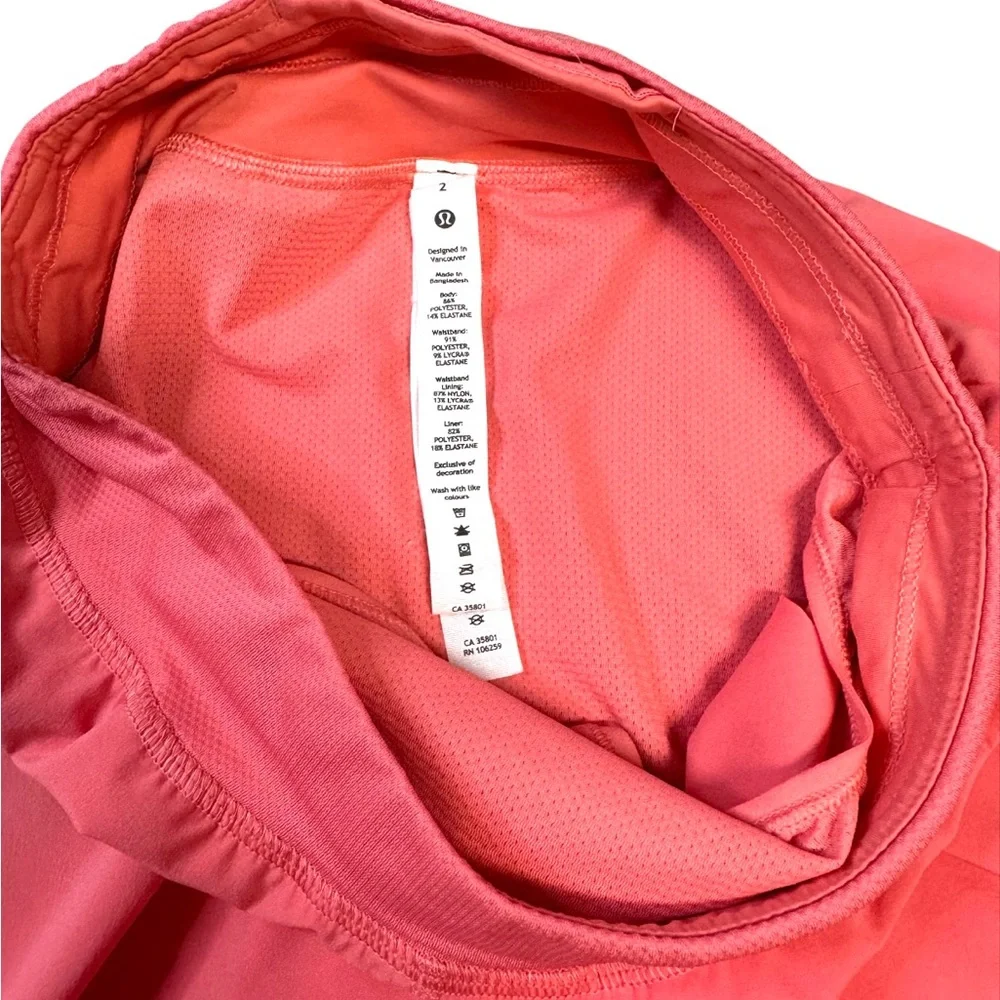 Lululemon Find Your Pace Lined High-Rise 3”Short Pale Raspberry Size 2